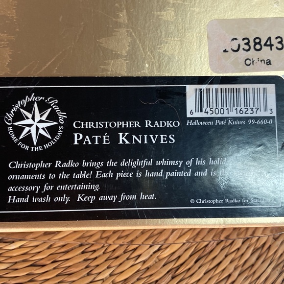 CHRISTOPHER RADKO Halloween Set Of 4 Pate Knives 2 Sets New in Box - Picture 9 of 9